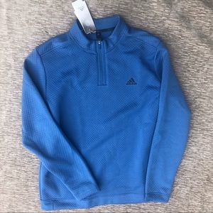 New Adidas 1/4 Zip Pullover Primegreen Water Resistant Long Sleeve Blue Large